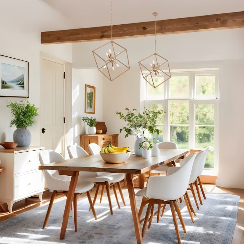 Dilley Modern Gold 6-Light Square Chandelier Sputnik Pendant Light - D20" x H25"