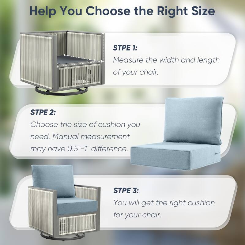 Outdoor Deep Seat Cushion Set 24 x 24 x 6 Inch