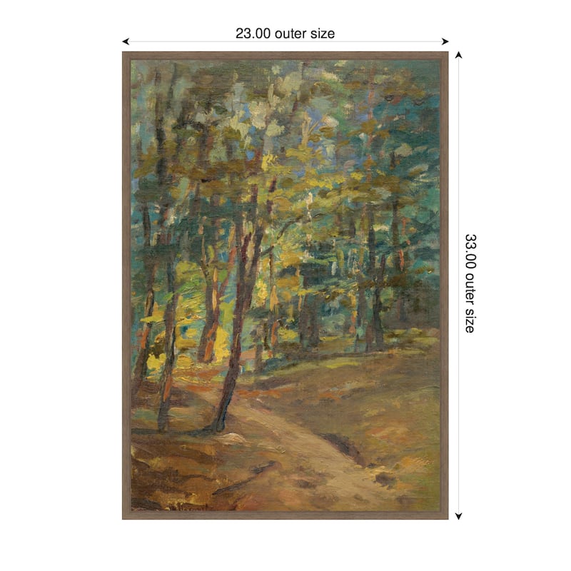 Kate and Laurel Forest interior by Leopold Horovitz by Nostalgia Prints Framed Canvas Wall Art Print