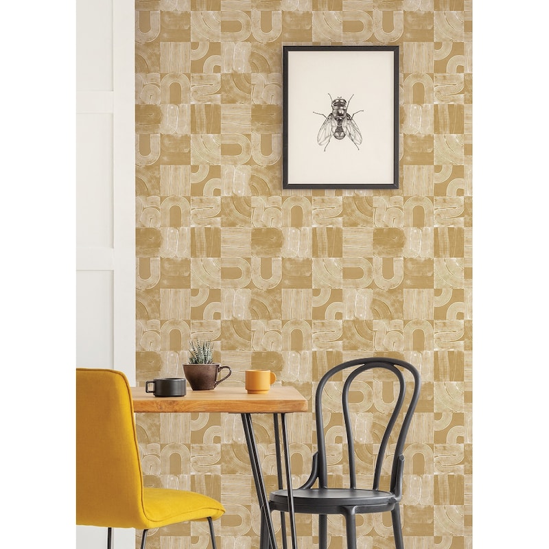 NuWallpaper Yellow Vaughn Geometric Peel & Stick Wallpaper