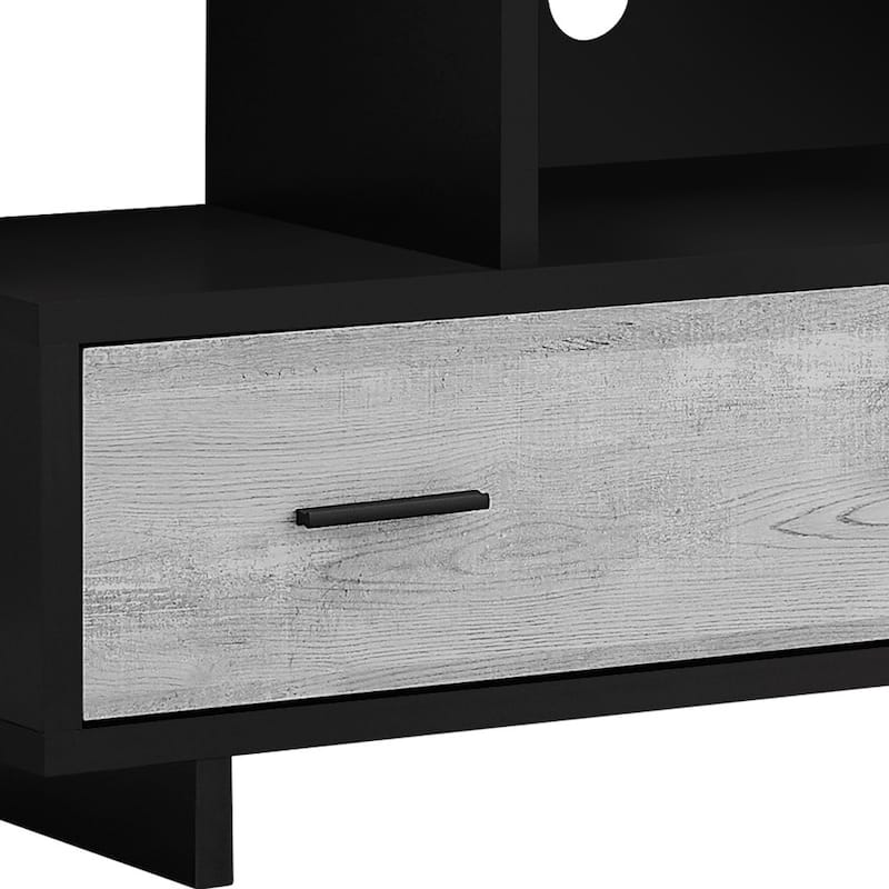 HomeRoots 47" Black and Gray Open Shelving TV Stand - n/a