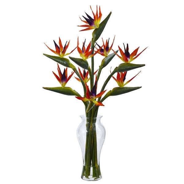 Shop Nearly Natural Home Decor Birds Of Paradise In Vase