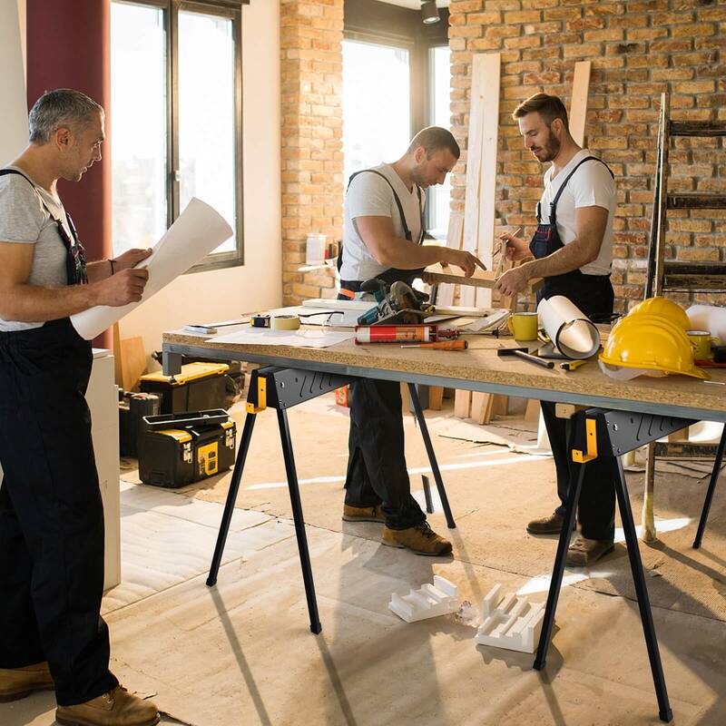 Ironmax 2-Pack Heavy-duty Metal Sawhorses with 2 x 4 Supporting Arms & - See Details