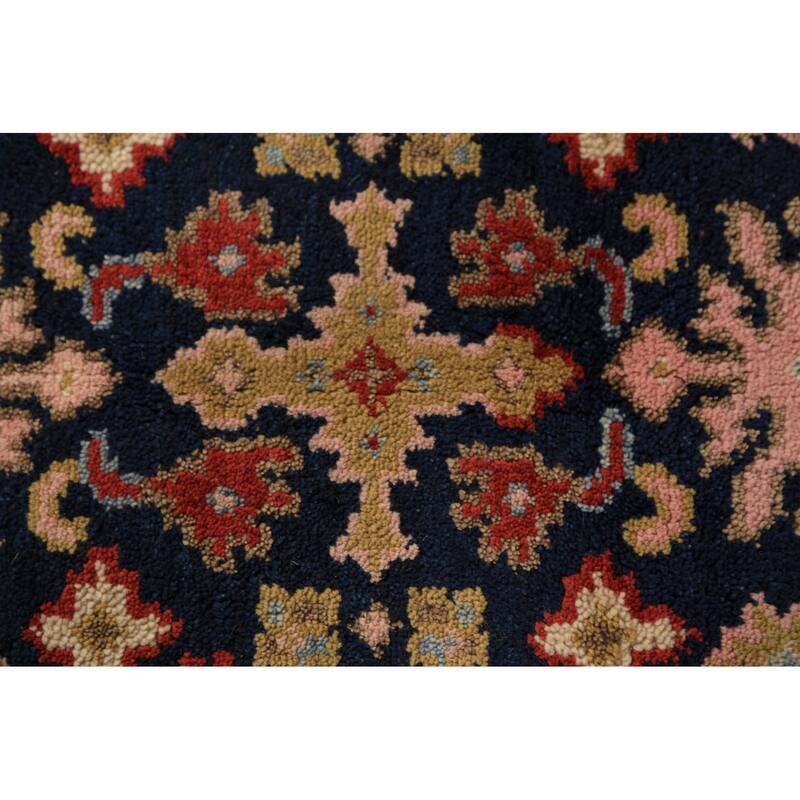 Navy Blue Oushak Indian Foyer Rug Handmade Wool Carpet - 3'0"x 5'3"