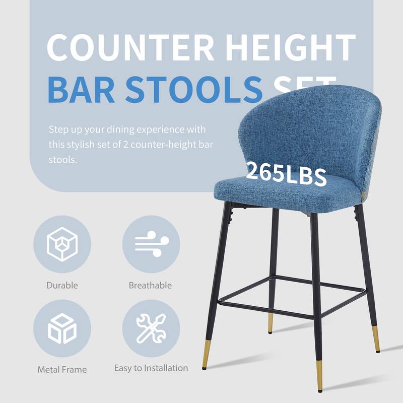 Counter Height Bar Stools Set Of 2 - Blue
