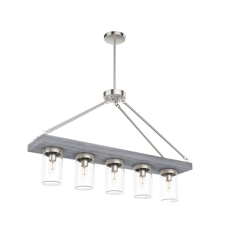 Hunter Devon Park 5-Light Linear Chandelier - Kitchen Island, Dining Room - Rustic, Farmhouse