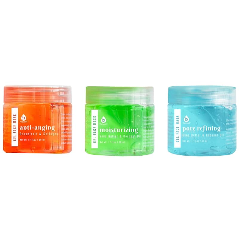 Pursonic 3 Pack Facial Therapy Gel Face Mask With Mask Applicator - Blemish & Acne Treatment