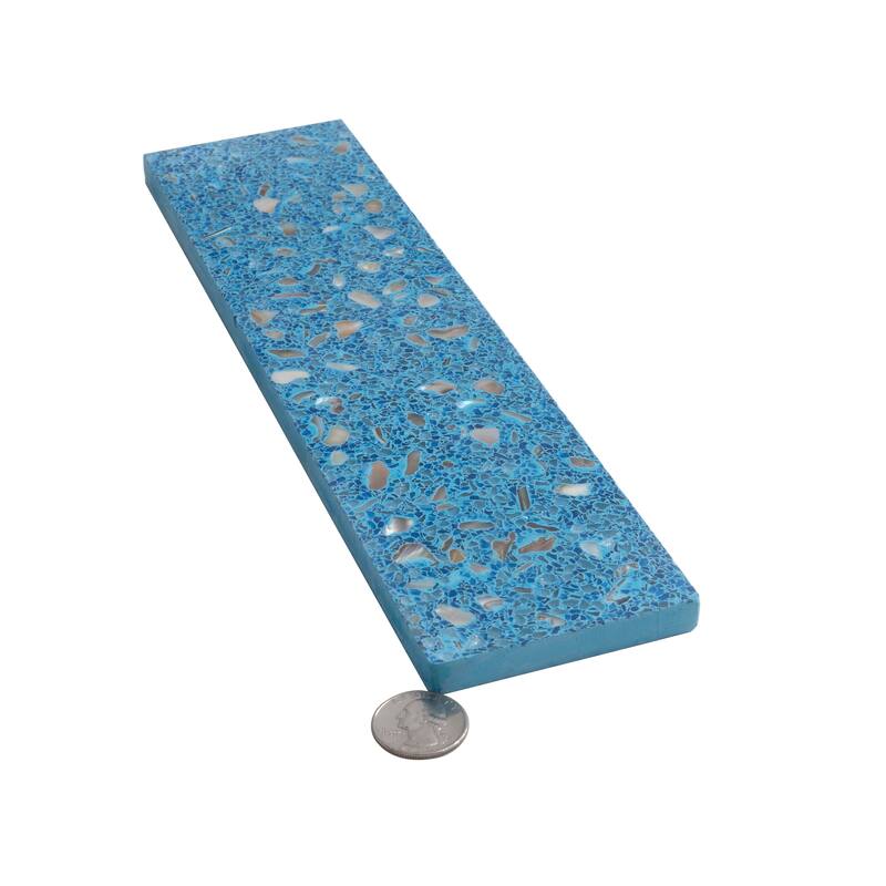 Amalfi 3x12 in. Glossy Shell, Terrazzo Elongated Subway Wall and Floor Tile (5 sq ft/case, 20-Pack)