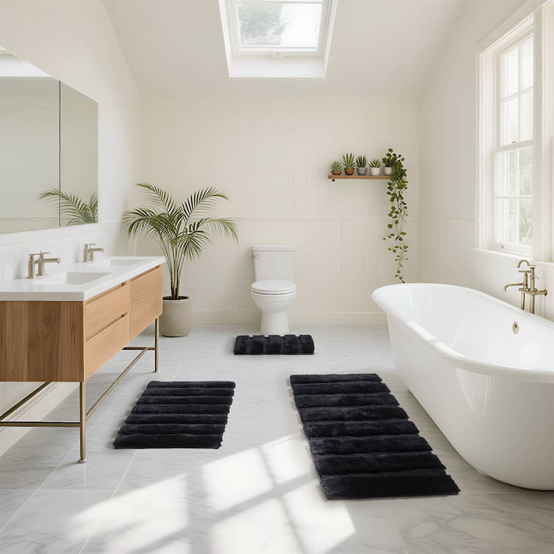 Madison Park Tufted Pearl Channel Solid Bath Rug