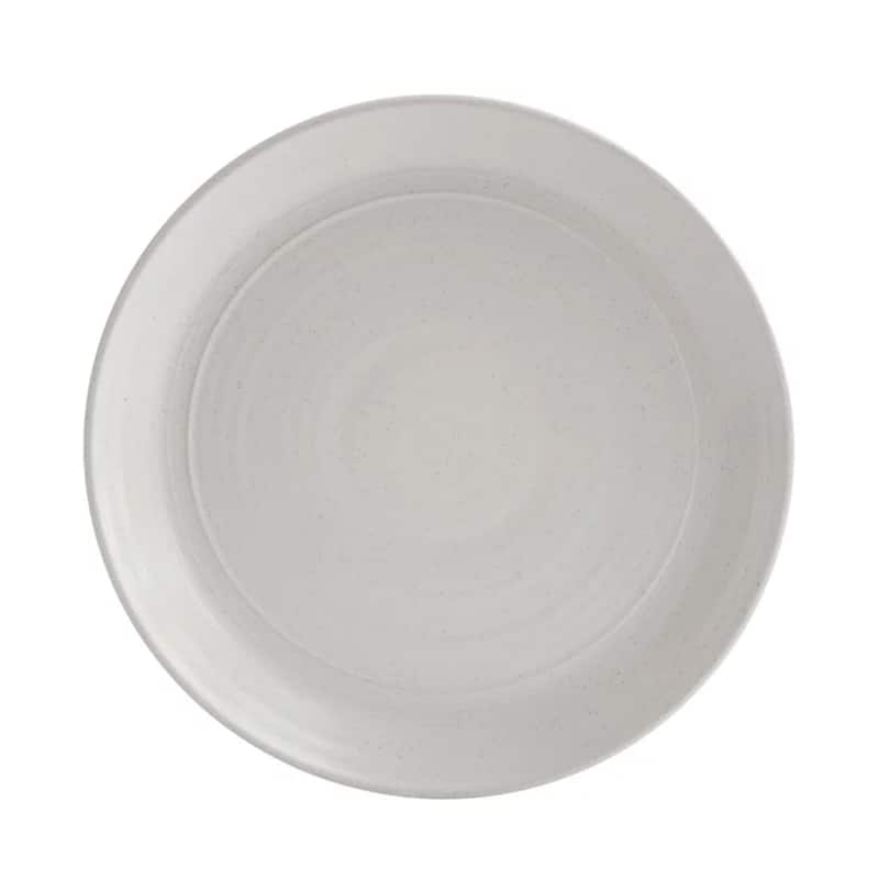 16 Piece Round Stoneware Dinnerware Set in White