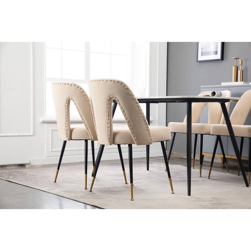Contemporary Velvet Upholstered Dining Chair,Set Of 2