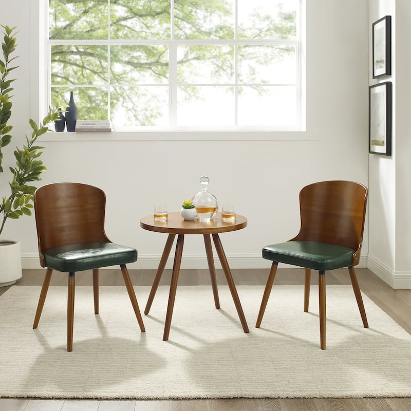 Corvus Calvados Mid-century Modern Dining Chairs (Set of 2) - Dark Green