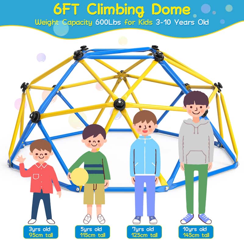 Climbing Dome 6FT Geometric Dome Climber Indoor Outdoor - 72 X 72 X 36 in