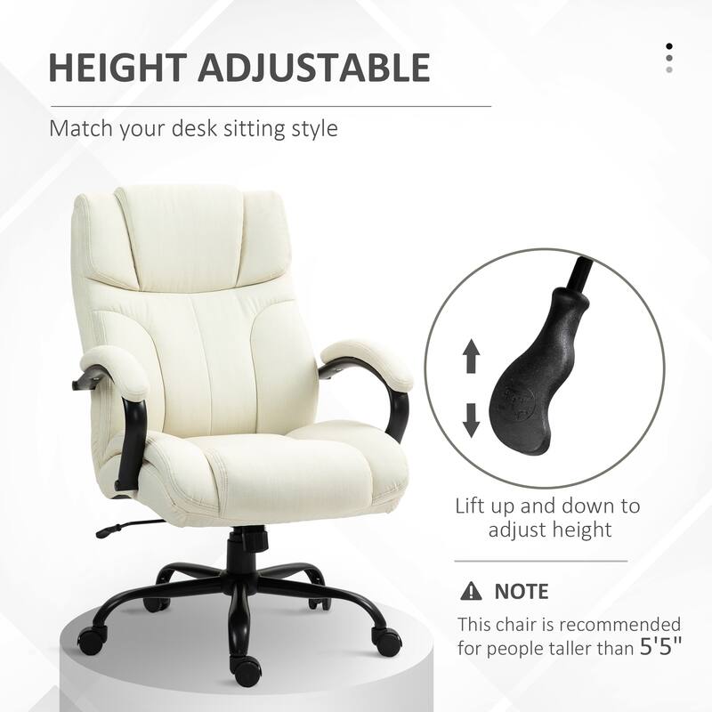 Adjustable Height Upholstered Chair Computer Chair, Executive Chair Office Chair Visitor Chair with Wheels