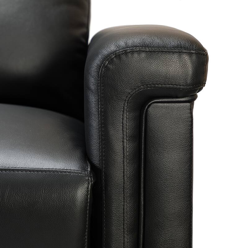 Alicia 34.65" Wide Contemporary Classic Genuine Leather Power Recliner With USB Port (Set of 2)