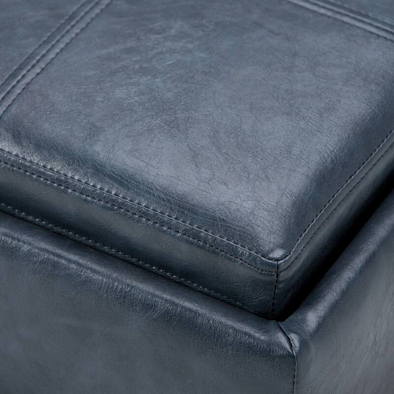 WYNDENHALL Townsend 17 inch Wide Contemporary Square Storage Ottoman