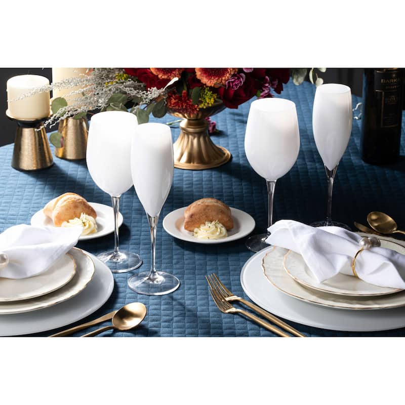 Majestic Gifts Inc. Glass Toasting Champagne Flutes-11 Oz.-Set/6-White