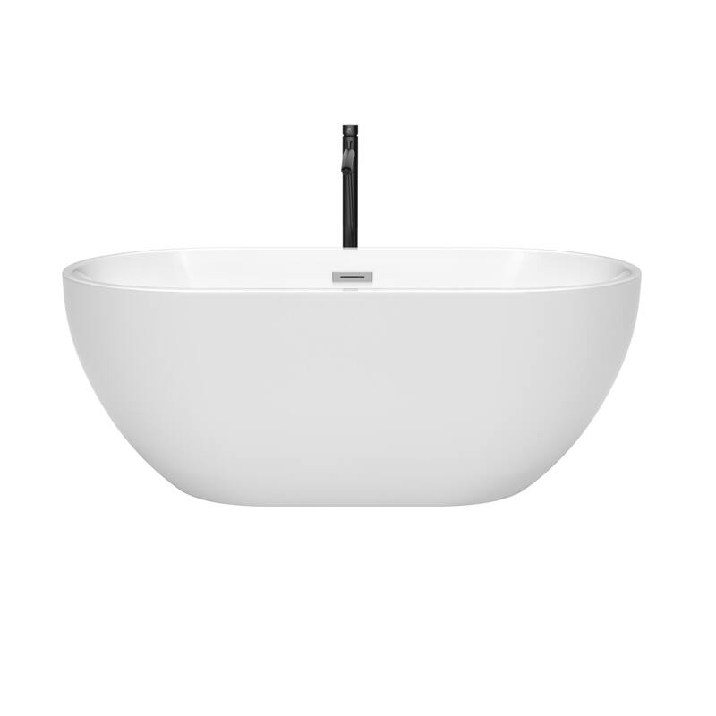 Wyndham Collection Brooklyn 60" Free Standing Acrylic Soaking Tub with