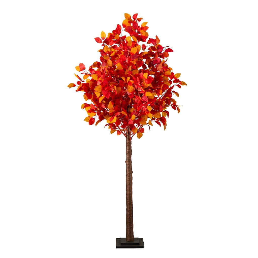 Pre-Lit Artificial Maple Fall Tree - 6' - Warm White LED Lights