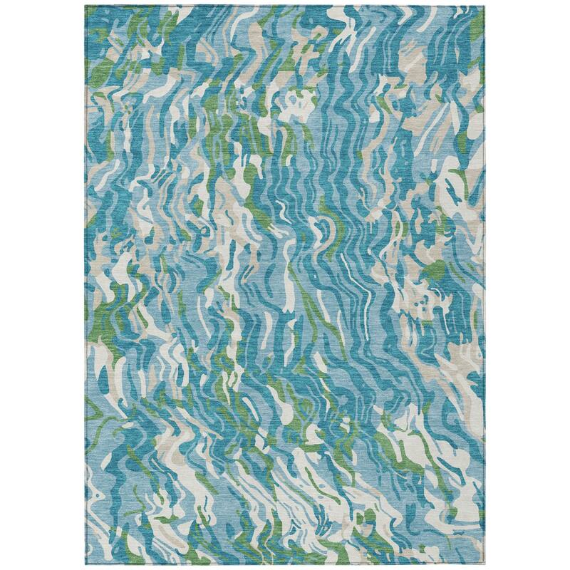 HomeRoots Abstract Transitional Rectangle Outdoor Rug