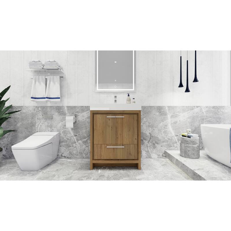 Dove 30'' Freestanding Vanity with Reinforced Acrylic Sink