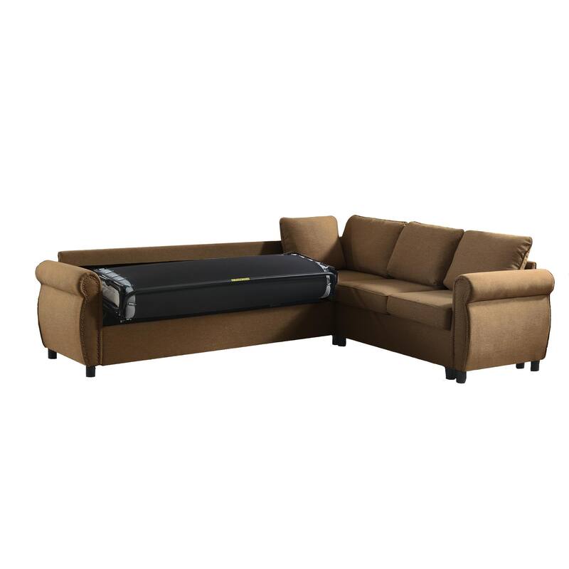 104" Polyester L-Shaped Sleeper Sectional Sofa