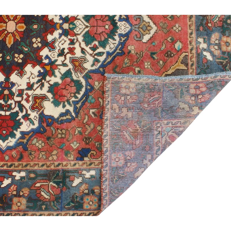 Vintage Distressed Kathryn Red/Lt. Blue Runner - 5'2" x 10'0"