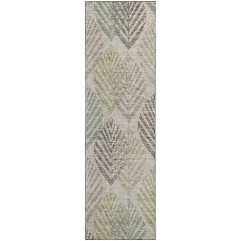 Premium Washable Super Soft Farmhouse Leaves Mayfield Rug