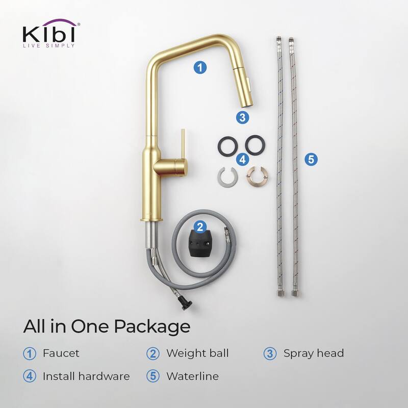 Brass High Arc Single Lever Kitchen Faucet with Pull Down Sprayer