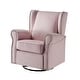 preview thumbnail 2 of 6, Pink Swivel Chair with Rolled Arms - Plush Comfort and Nailhead Detailing