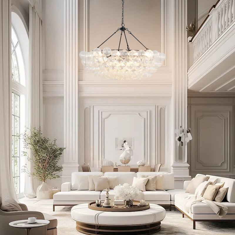 43in Luxury Bubble Chandelier Swirled Globe Bubble Pendant Chandelier - 19