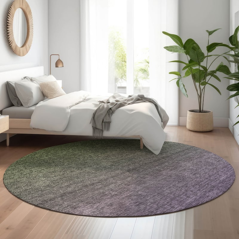 Premium Washable Super Soft Solid Ombre Mayfield Rug - Purple - 8' x 8' - Round