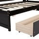 preview thumbnail 25 of 43, Wood Platform Bed with L-shaped Bookcases and Drawers