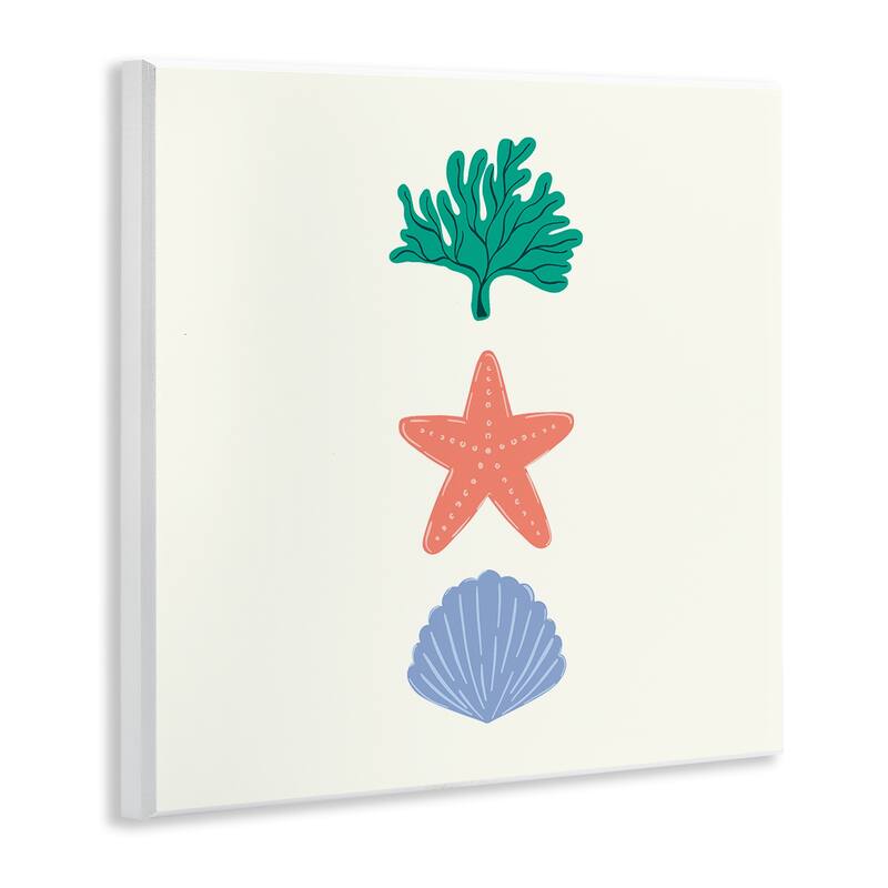 Stupell Coral & Sea Life Minimal Wall Plaque Art Design By Sazerelli Designs