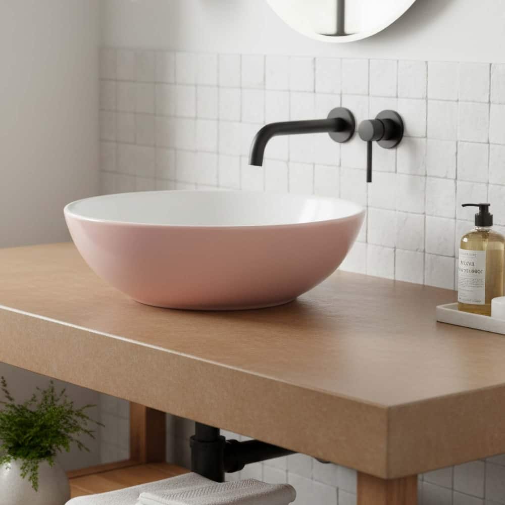 Fine Fixtures 16 inch Round Ceramic Vessel Bathroom Sink