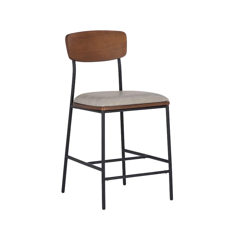 Lowrey Metal Faux Leather 25-Inch Counter Stool