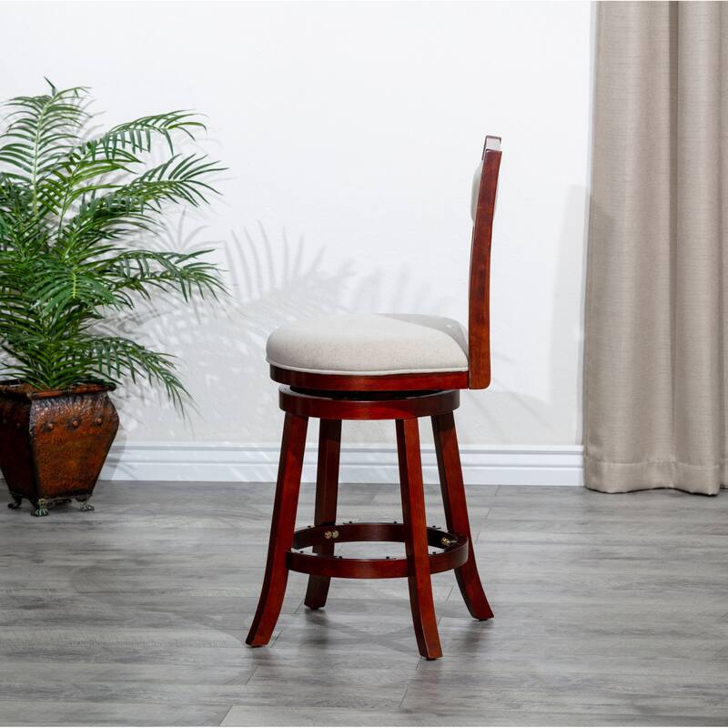 Bar Height X-Back Swivel Stool,Fabric Seat