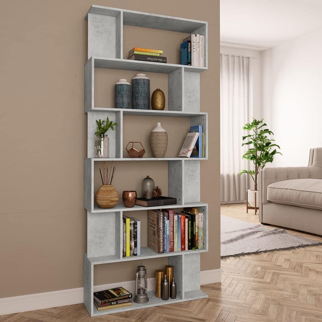 Shop Vidaxl Book Cabinet Room Divider Concrete Gray 31 5 X9 4 X75