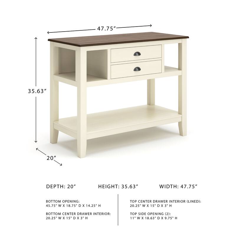 Whitesburg Two-tone Server - 48" W x 20" D x 35.63" H