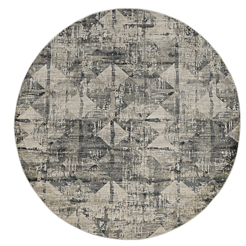 Carbon Loft Hartvien Distressed Splash Rug - 7'7" Round