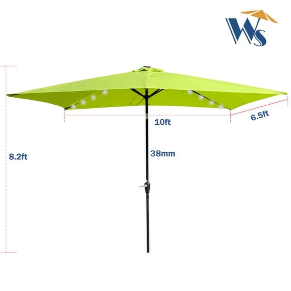 10 x 6.5t Rectangular Patio Solar LED Lighted Outdoor Umbrellas Bed Bath & Beyond 35765815