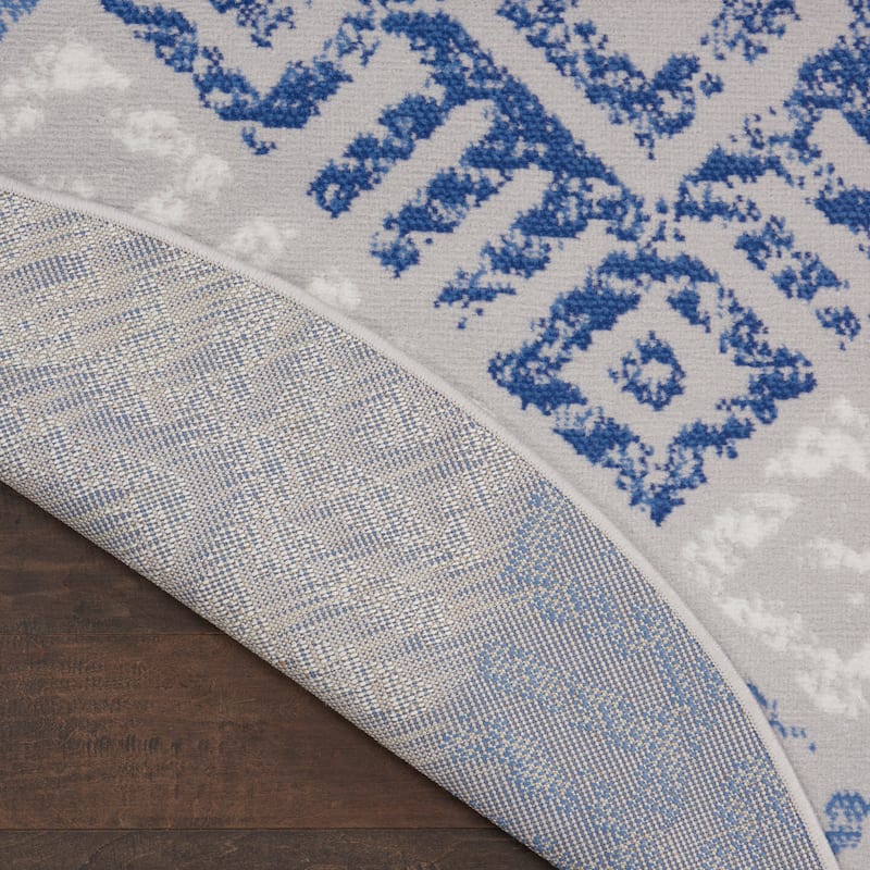 Nourison Whimsicle Boho Geometric Grey Blue Area Rug