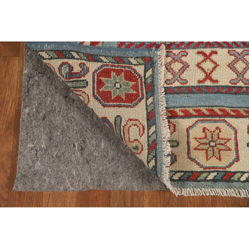 Kazak Runner Rug Handmade Blue Wool Carpet - 3'2" x 16'4"