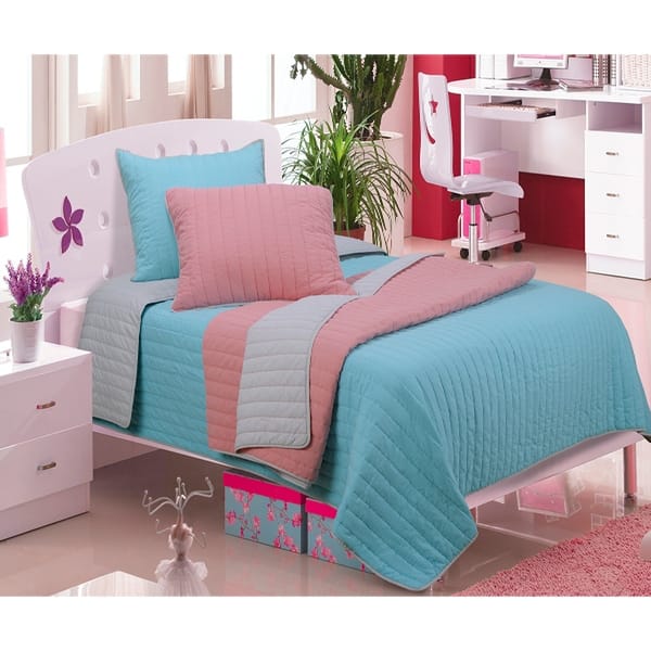 slide 2 of 4, Cotton Stripe Reversible Farmhouse Quilt and Sham Set by Miranda Haust