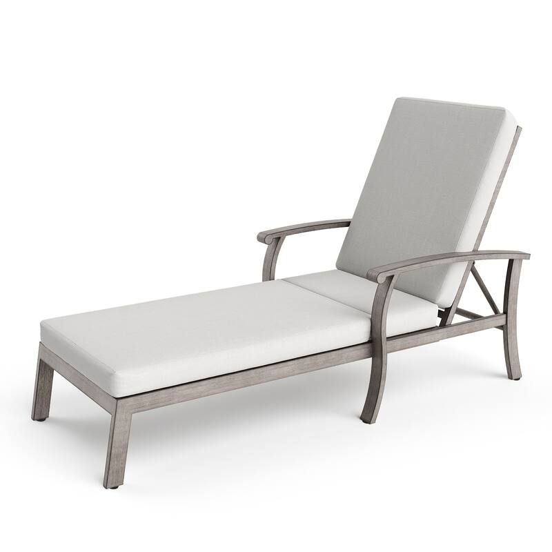 Outdoor Alumiunm Gray Patio Chaise Lounge Chair - Grey