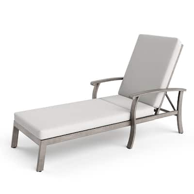 Outdoor Alumiunm Gray Patio Chaise Lounge Chair