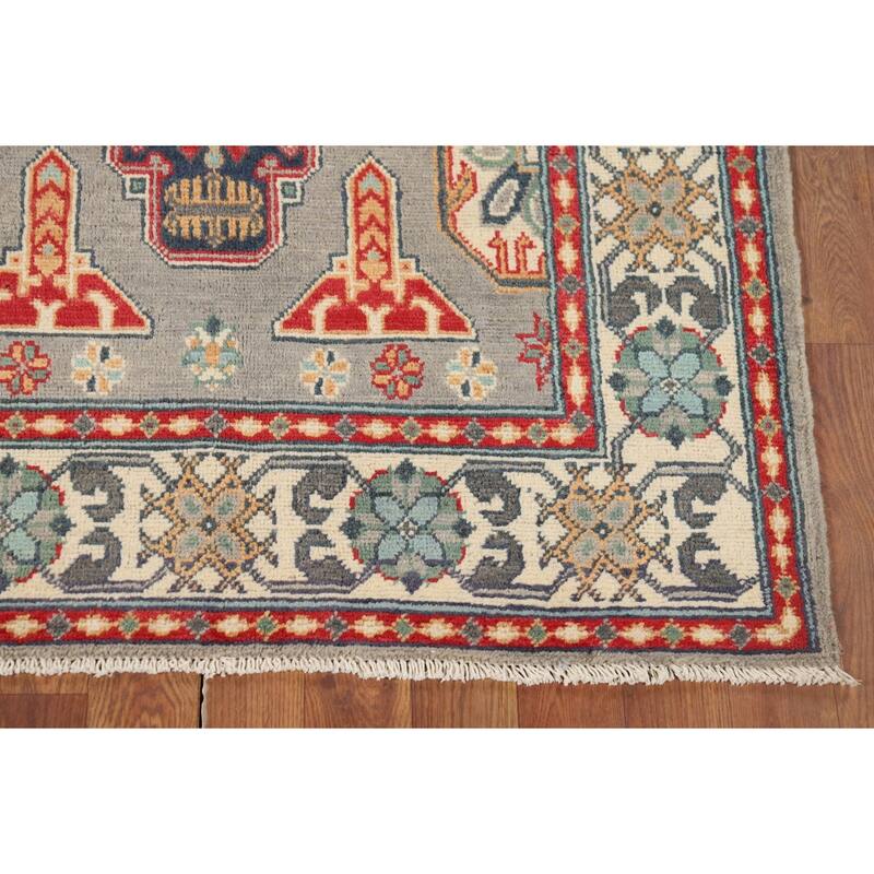 Geometric Kazak Accent Rug Handmade Home Decor Wool Carpet - 3'3" x 5'2"