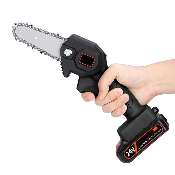 4 Portable Electric Cordless Chainsaw Wood Tree Bush Branch Cutter Tool  550W
