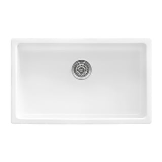 Ruvati 30-inch Fireclay Undermount / Drop-in Topmount Kitchen Sink Single Bowl - White - RVL3030WH