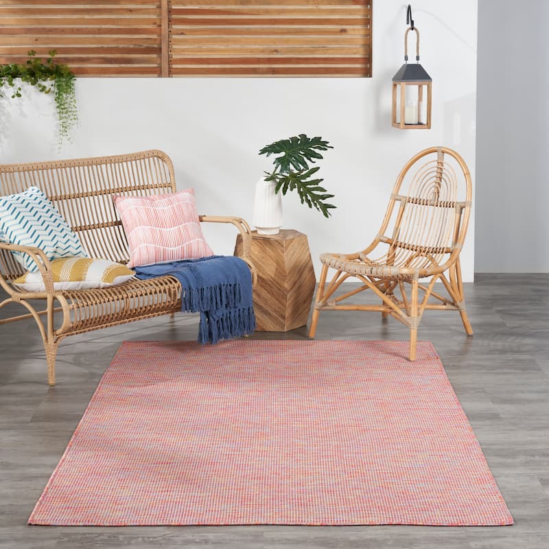 Nourison Positano Casual Modern Indoor/Outdoor Rug - 6' x Round - Rainbow